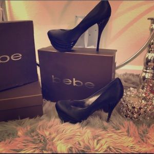 Bebe 'Riley' Black Stiletto Platform , Size 8